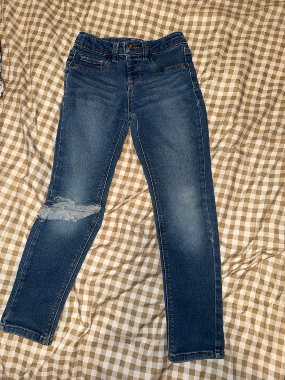 Girls Distressed Skinny Jeans - Blue